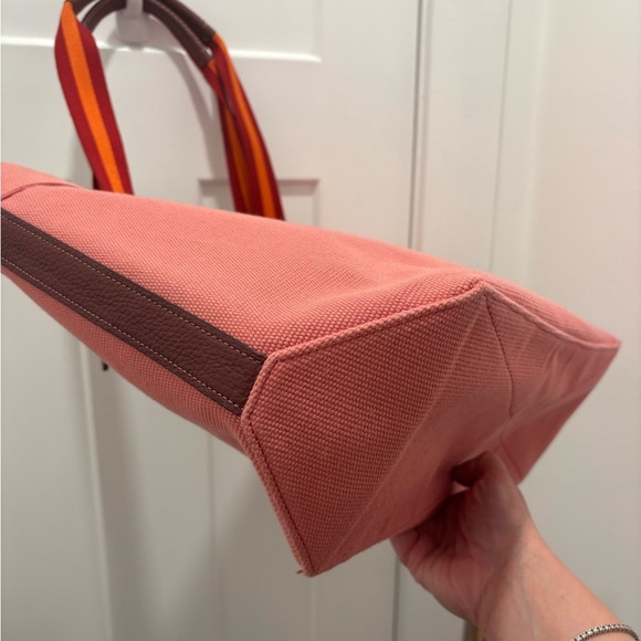 Coach Tote Bag Pink Canvass Double Handle - Picture 4 of 10